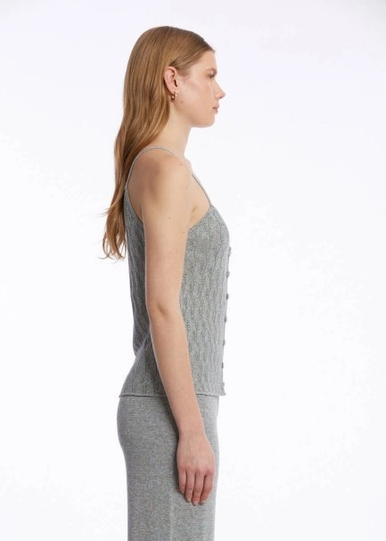 JEWEL BUTTONS ICE KNIT TOP - 3