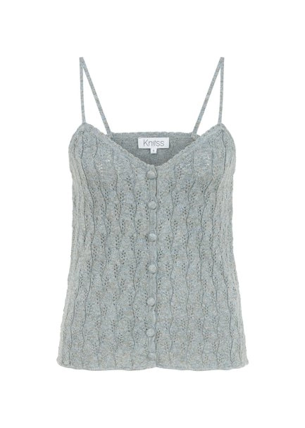 JEWEL BUTTONS ICE KNIT TOP - 6