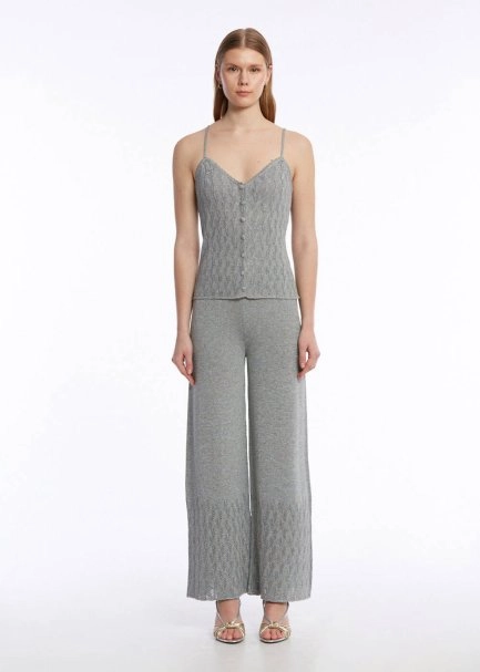 JEWEL BUTTONS ICE KNIT TOP - 2