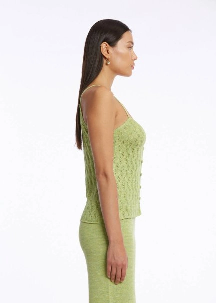 JEWEL BUTTONS PISTACHIO KNIT TOP - 3