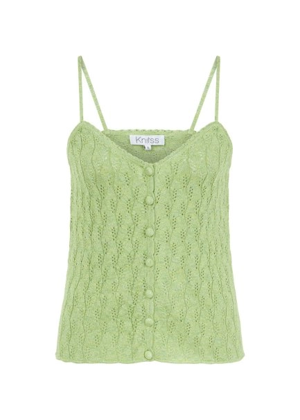 JEWEL BUTTONS PISTACHIO KNIT TOP - 6
