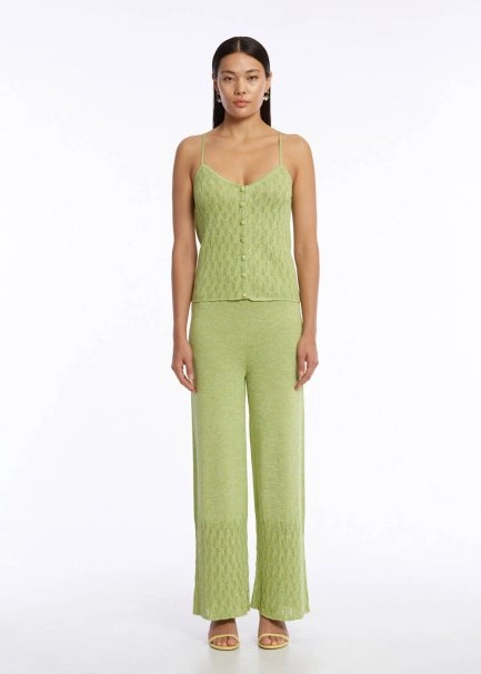 JEWEL BUTTONS PISTACHIO KNIT TOP - 2