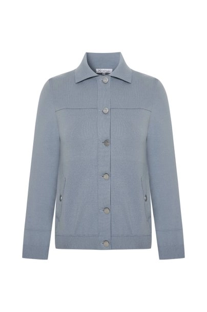 JEWEL BUTTONS RETRO BLUE KNIT SPORTS JACKET - 6