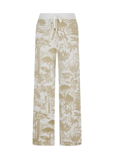 Jungle Pattern Ecru Beıge Knıt Pants - 8