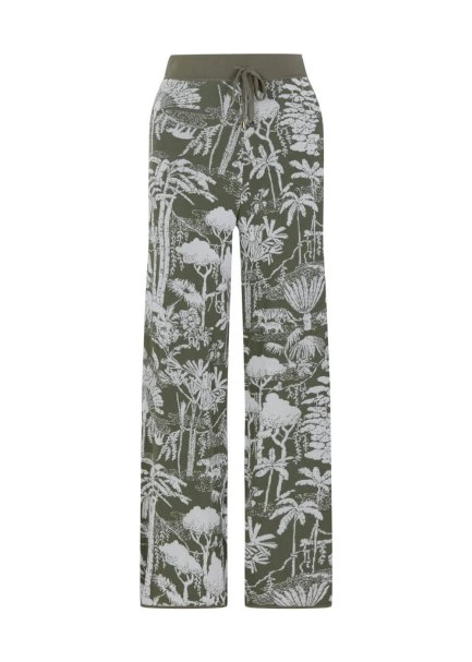 Jungle Pattern Ecru Rosemary Knıt Pants - 6