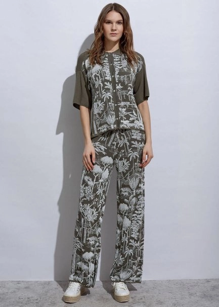 Jungle Pattern Ecru Rosemary Knıt Top - 2