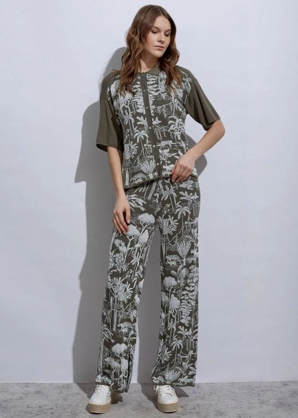 Jungle Pattern Ecru Rosemary Knıt Top - 6