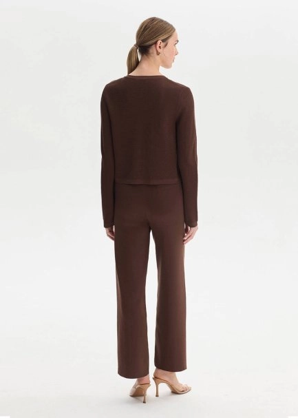 Kahve Regular Fit Triko Ceket - 5