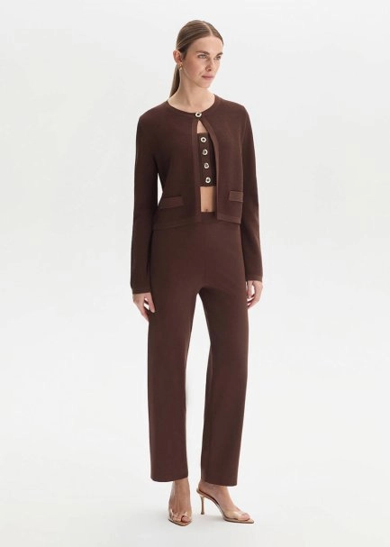 Kahve Regular Fit Triko Ceket - 2