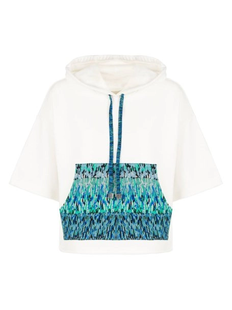 Kapişonlu Beyaz Sweatshirt - 6