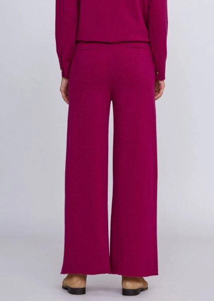 Kaşmir Karışımlı Bağcıklı Pembe Triko Pantolon - 3