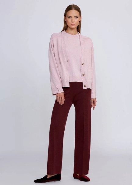 Kaşmir Karışımlı Açık Pembe Triko Hırka - 2