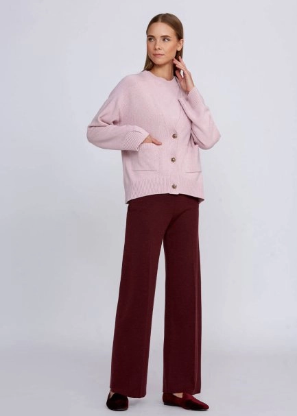 Kaşmir Karışımlı Açık Pembe Triko Hırka - 5