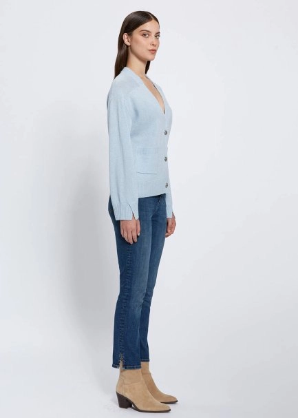 Kaşmir Karışımlı BUZ MaviSİ Triko Hırka - 4