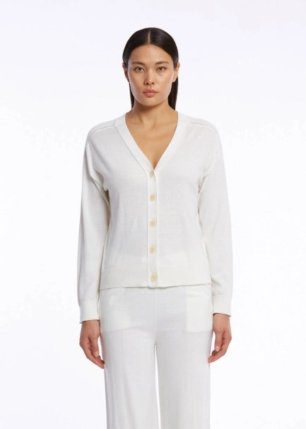 Kaşmir Karışımlı Ekru Triko Hırka - 1