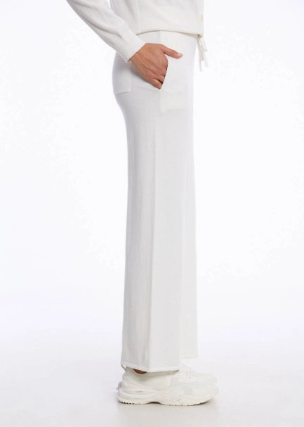 Kaşmir Karışımlı Ekru Triko Pantolon - 3