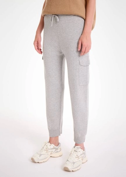 Kaşmir Karışımlı Gri Triko Kargo Pantolon - 3