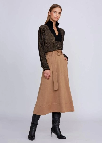 Kaşmir Karışımlı Kontrast Örgü Detaylı Triko - 2