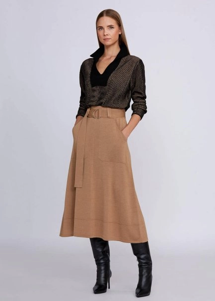 Kaşmir Karışımlı Kontrast Örgü Detaylı Triko - 5