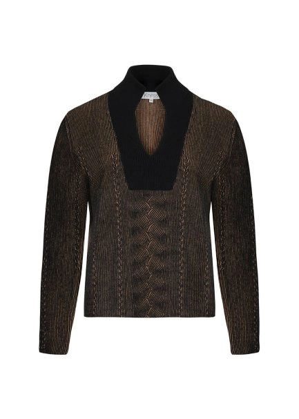 Kaşmir Karışımlı Kontrast Örgü Detaylı Triko - 8