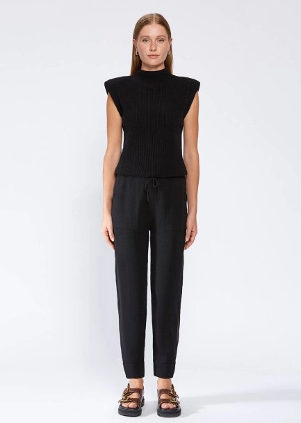 Kaşmir Siyah Triko Jogger Pantolon - 1