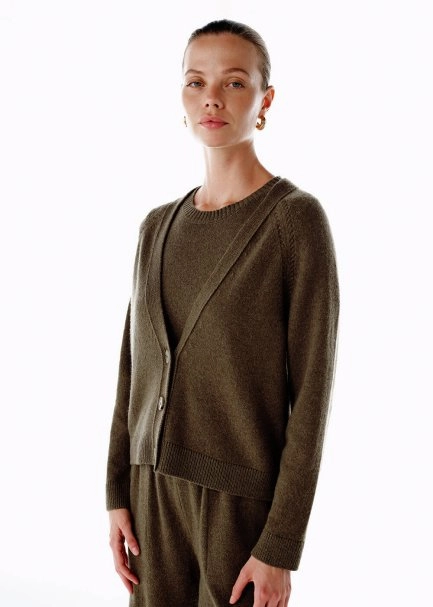 Kaşmir Triko Hırka Haki - 4