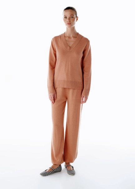 Kaşmir Triko Pantolon Pembe - 1