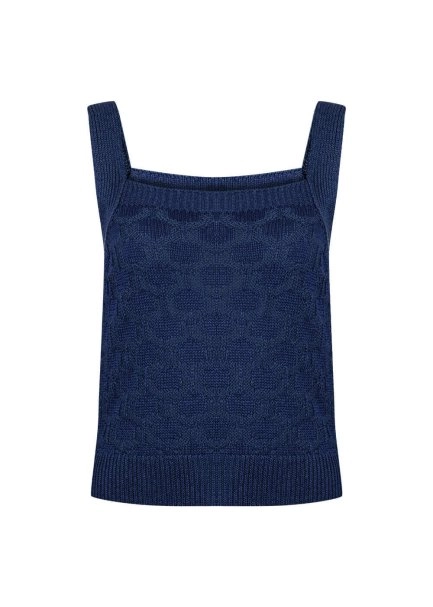 Askılı Keten Lacivert Triko Üst - 8