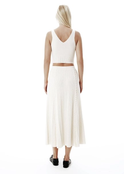 Knit Detail A Form Beige Skirt - 5