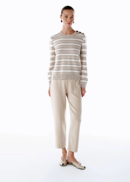 KNIT PANTS LATTE - 1