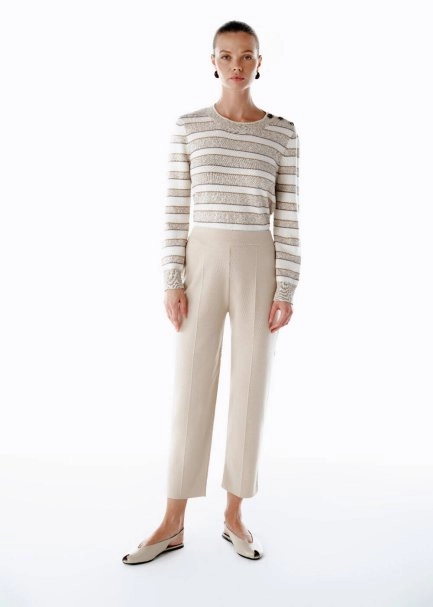 KNIT PANTS LATTE - 2