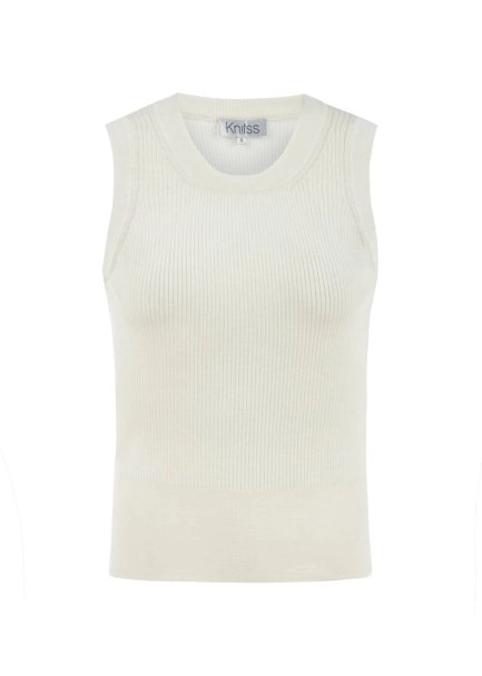 Kolsuz Extrafıne Merino Yün Karışımlı Triko Üst Ekru - 6