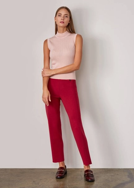 Kolsuz Merino Yün Pembe Triko Üst - 5