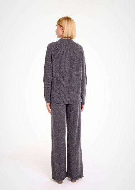 Koyu Gri Kaşmir Triko Hırka - 5