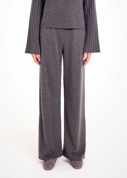 Koyu Gri Kaşmir Triko Pantolon - 1