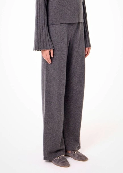 Koyu Gri Kaşmir Triko Pantolon - 4