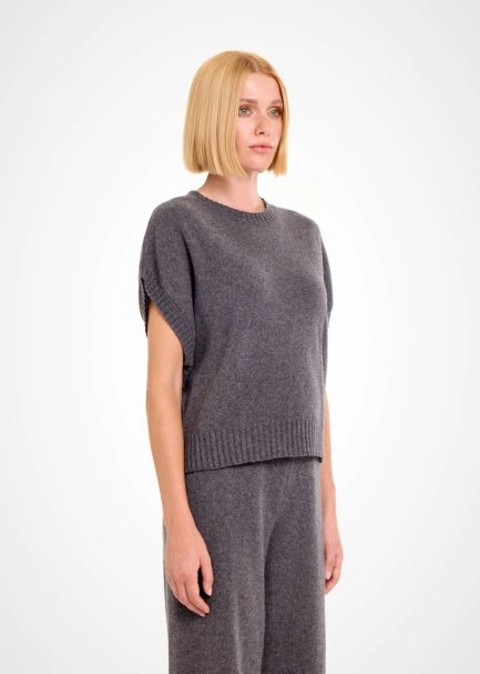 Koyu Gri Kaşmir Triko Üst - 4