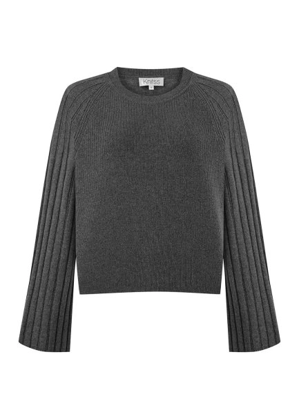 Koyu Gri Oversize Kaşmir Triko - 6