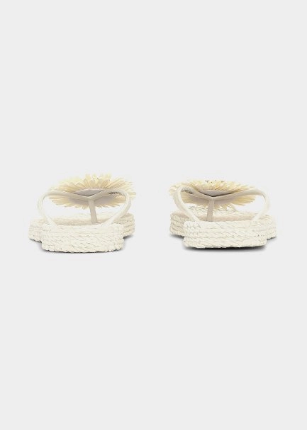 Krem Çiçekli Parmak Arası Terlik - ILSE JACOBSEN - 5