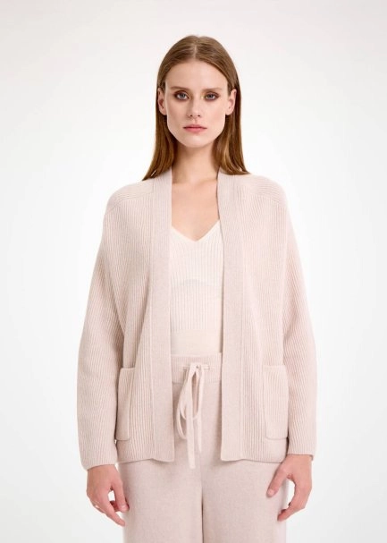 Krem Kaşmir Triko Hırka - 1