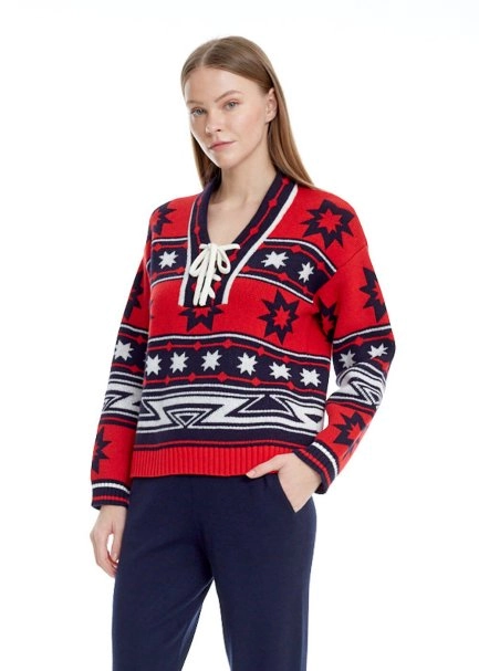 LACING DETAILED MERINO WOOL SWEATER - 1