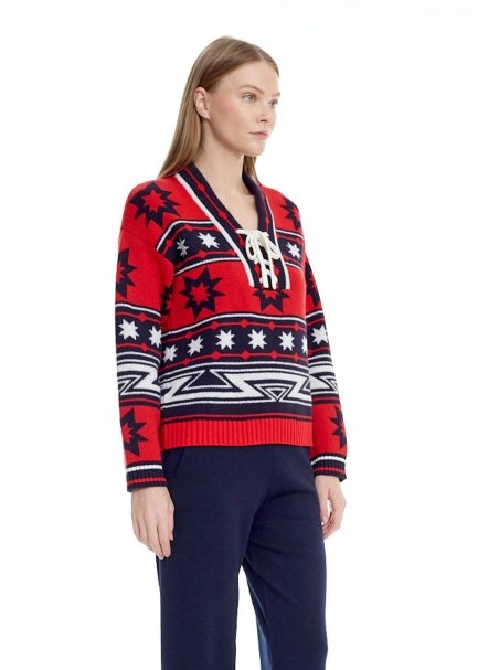 LACING DETAILED MERINO WOOL SWEATER - 3