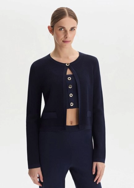 Lacivert Regular Fit Triko Ceket - 1