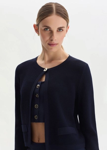 Lacivert Regular Fit Triko Ceket - 4