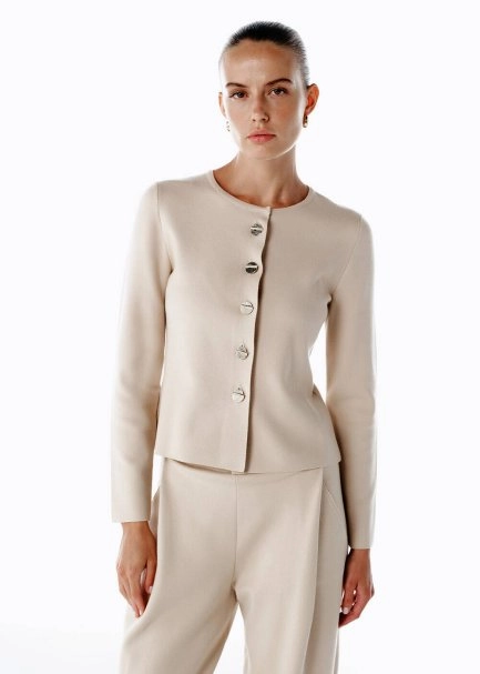 LATTE SLIM FIT KNIT JACKET - 4