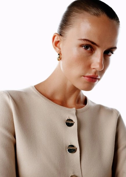 LATTE SLIM FIT KNIT JACKET - 3