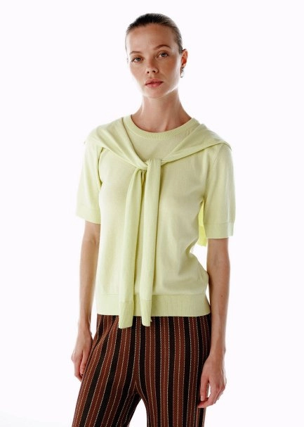 LAYERED DETAILED KNIT TOP CELESTIAL YELLOW - 3