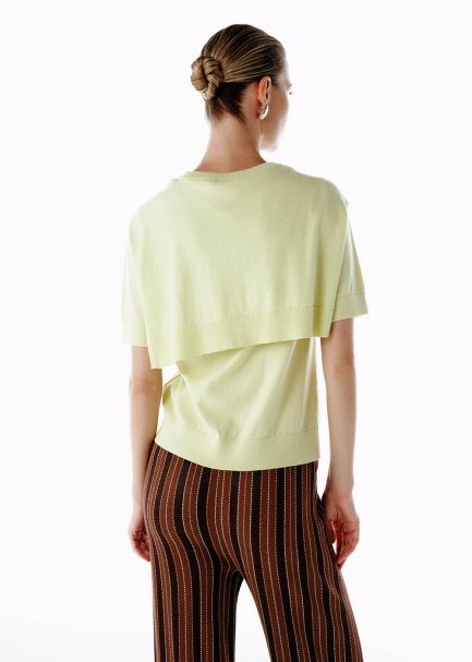 LAYERED DETAILED KNIT TOP CELESTIAL YELLOW - 5