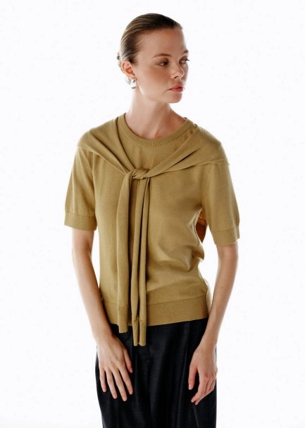 LAYERED DETAILED KNIT TOP OLIVE - 3