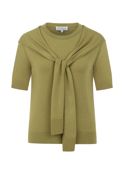 LAYERED DETAILED KNIT TOP OLIVE - 6